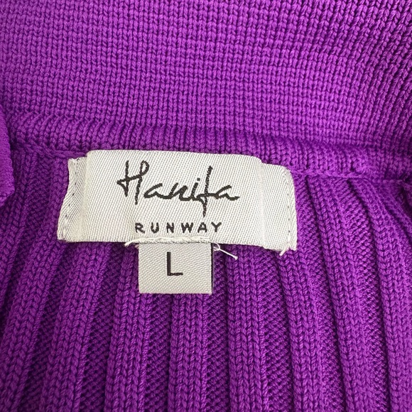 Hanifa Mira Elegant Purple Ribbed Knit Dress, size L, NWOT - Picture 10 of 11